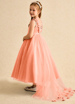 Azazie Lorita Flower Girl Dresses Sunset A-Line Beaded Tulle Dress image3