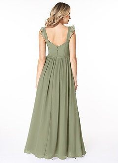 Azazie Stassie Final Sale Pistachio A-Line Sweetheart Ruched Chiffon Dress image2