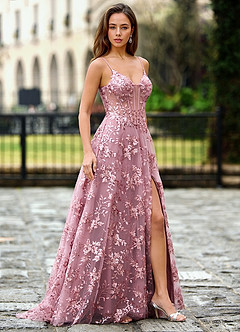 Willowener Rosa Abito da ballo in pizzo con paillettes image4