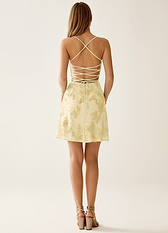 Lysandra Lemon Sorbet Stretch 3D Flowers Corset Mini Dress image9