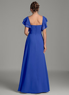 Azazie Dacia Bridesmaid Dresses Royal Blue A-Line Ruched Chiffon Dress image5