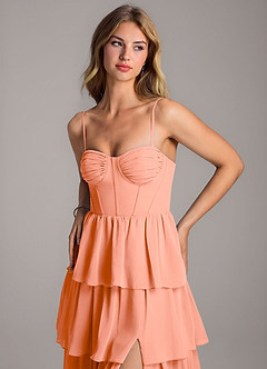 Azazie Alanna Bridesmaid Dresses Sunset A-Line Sweetheart Neckline Chiffon Dress image2
