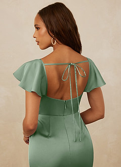 Christian Siriano Bridal for Azazie 1005 Bridesmaid Dresses Matcha Sheath Sweetheart Neckline Stretch Satin Dress image3