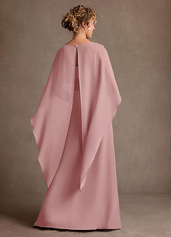Azazie Marilla Vestidos para mãe da noiva Vestido Rosa Empoeirada de Chiffon de Linha A com Plissado image3