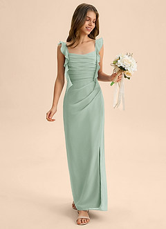 Azazie Jessamine Junior Klä av Sjöjungfru i Chiffong Älskling Halsringning image3