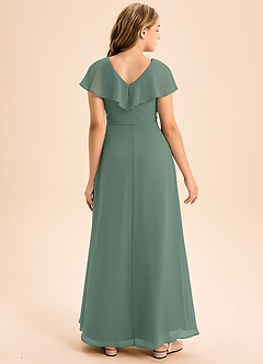 Azazie Lainey Junior Eucalyptus A-Line with Pockets Chiffon Dress image2