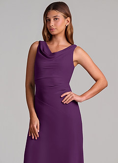 Azazie Nerine Brudtärnklänningar Klä av A-Linje i Chiffong Plisserad Druva image6