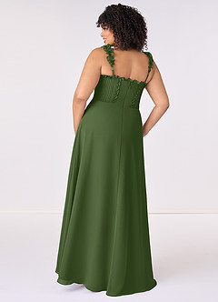 Barbie ♥ Azazie Bridesmaid Dresses Olive A-Line Sweetheart Neckline Chiffon Dress image7