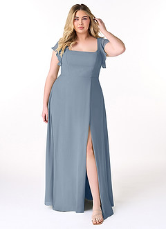 Azazie Bondi Bridesmaid Dresses Twilight A-Line Ruffled Chiffon Dress image7