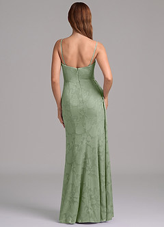 Azazie Amyra 신부 들러리 드레스 인어 오프 더 숄더 플로럴 번아웃 바닥 길이 드레스 image7