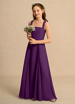 Azazie Tater Girls Formal Flower Girl Dresses Grape A-Line Pleated Chiffon Dress image5