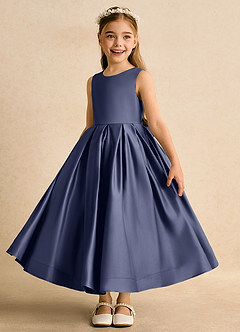 Azazie Cailee Blumenmädchenkleider Ballkleid Plissee Matte Satin Kleid Sturm image4