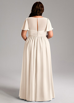 Azazie Verna Maternity Bridesmaid Dresses A-Line V-Neck Ruched Chiffon Floor-Length Dress image12