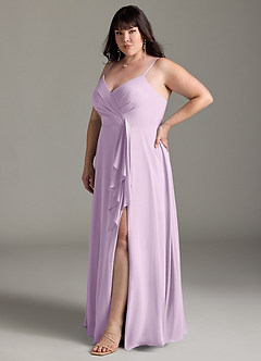 Azazie Akita At-home Try On Dresses Wisteria A-Line Chiffon Dress image8