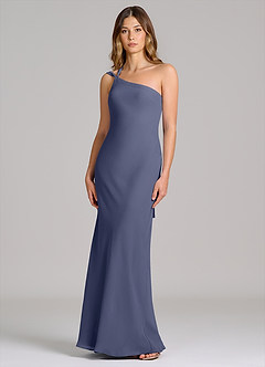 Azazie Monroe Bridesmaid Dresses Stormy Sheath One Shoulder Chiffon Dress image1