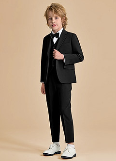 front Oliver Niños Negro Traje de 5 piezas