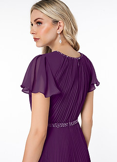 Azazie Kara Modest Bridesmaid Dresses A-Line Pleated Chiffon Floor-Length Dress image6