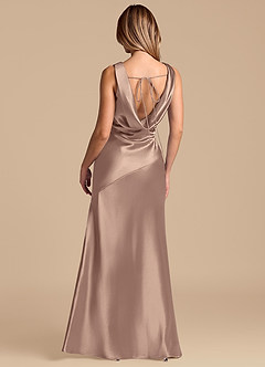 Azazie Rylina 신부 들러리 드레스 인어 메탈릭 새틴 바닥 길이 드레스 image6