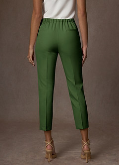 front Kennedy Olive Structured Stretch Dress Pants