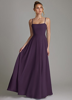 Azazie Elita Bridesmaid Dresses Plum A-Line Pleated Chiffon Dress image1