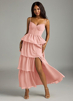 Azazie Kaiden Bridesmaid Dresses Rosette A-Line Sweetheart Neckline Chiffon Dress image5
