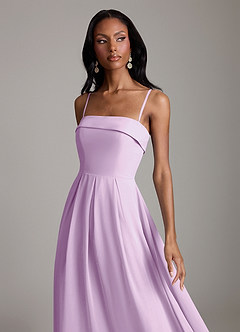 Azazie Lucienne Bridesmaid Dresses Frosted Lilac A-Line Strapless Chiffon Convertible Dress image3