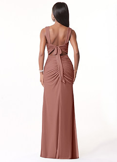 Azazie Jesaphine Bridesmaid Dresses Cedar Rose Sheath Ruched Mesh Dress image3