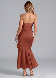 Azazie Danie Bridesmaid Dresses Auburn Sheath Strapless Chiffon Dress image6