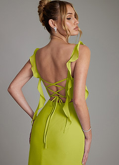Azazie Jessamine Bridesmaid Dresses Lemongrass Mermaid Corset Chiffon Dress image2