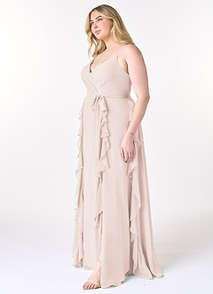Azazie Peyton Bridesmaid Dresses Rose Petal A-Line Ruched Chiffon Dress image9