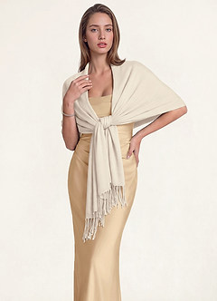 front Wool-Blend Fringe Hem Scarf & Shawl