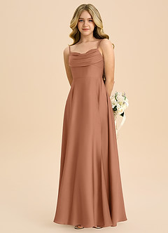 Azazie Bear Junior Bronzer A-Line Sweetheart Neckline Stretch Satin Dress image6