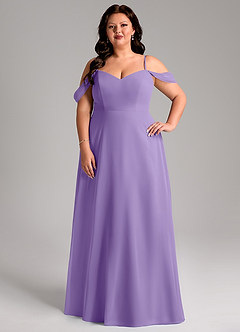 Azazie Marley Brautjungfernkleider Wandelbar A-Linie Schulterfrei Chiffon Kleid Tahiti image11
