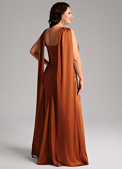Azazie Kinsley Bridesmaid Dresses Cinnamon Mermaid Side Slit Stretch Satin Dress image9