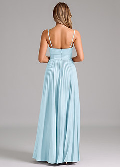 Azazie Akiko Bridesmaid Dresses Sky Blue A-Line Sweetheart Neckline Stretch Satin Dress image2
