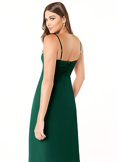 Azazie Justina Brautjungfernkleider A-Linie Herzausschnitt Chiffon Kleid Smaragd image6