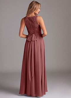 Azazie Kingsley Bridesmaid Dresses Amethyst A-Line Lace Chiffon Dress image2