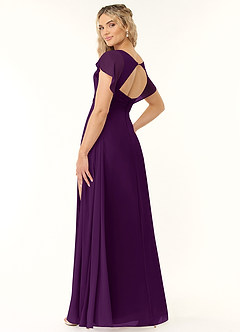 Azazie Rylee Brautjungfernkleider A-Linie Plissee Chiffon Kleid Traube image4