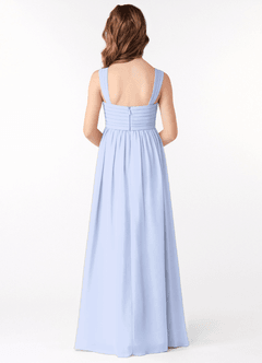 Azazie Evie Junior A-Linie Plissee Chiffon Kleid Eis image3