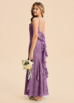 Azazie Lioren Junior Meerjungfrau-Linie Gestreift Blumen-Burnout Kleid Blauregen image3