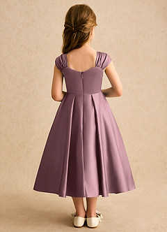 Azazie Yosemite Flower Girl Dresses Vintage Mauve Ball-Gown Sweetheart Neckline Matte Satin Dress image2