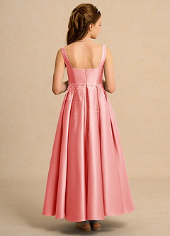 Azazie Mochi Girl Junior Formal Flower Girl Klänningar Klä Balklänning i Matt satäng Plisserad image2