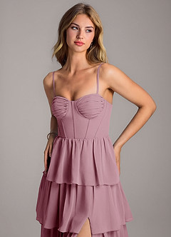 Azazie Alanna Bridesmaid Dresses Vintage Mauve A-Line Sweetheart Neckline Chiffon Dress image2