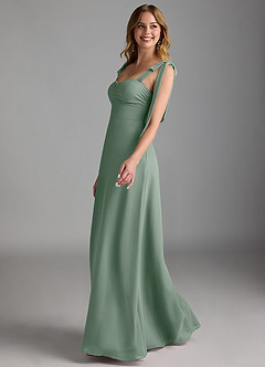 Azazie Lizet Final Sale Pine A-Line Sweetheart Neckline Chiffon Dress image4