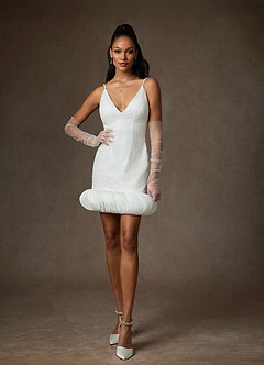 Azazie Maxina Wedding Dresses Diamond White Sheath Beading Dress image4