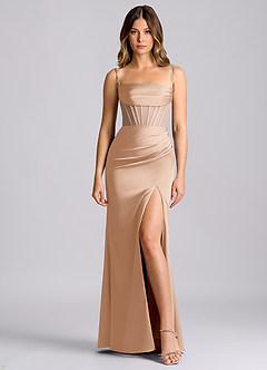 Azazie Alyce Bridesmaid Dresses English Rose Mermaid Off the Shoulder Stretch Satin Convertible Dress image5