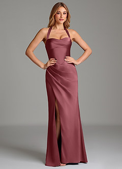 Azazie Serenity Bridesmaid Dresses Desert Rose Mermaid Sweetheart Neckline Stretch Satin Dress image5