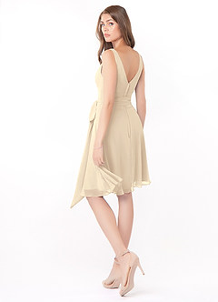 Azazie Diana Bridesmaid Dresses A-Line Pleated Chiffon Knee-Length Dress image4