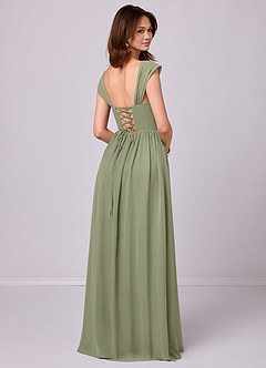 Barbie ♥ Azazie Bridesmaid Dresses Pistachio A-Line Corset Chiffon Dress image5