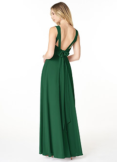 Azazie Julie Bridesmaid Dresses Dark Green A-Line Sweetheart Neckline Chiffon Dress image2